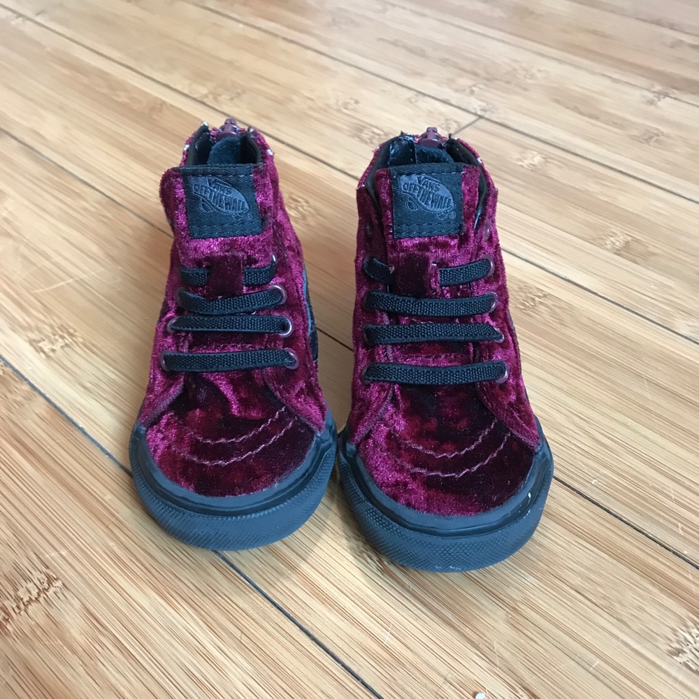 ♥️SOLD♥️ Velvet maroon Vans *rare*